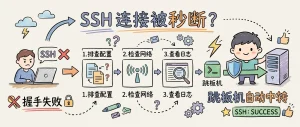 SSH 连接被秒断？从握手失败到跳板机自动中转的完整排查路径-爱三味